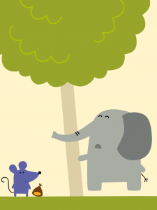 elefante e topolino Dalla chioma app
